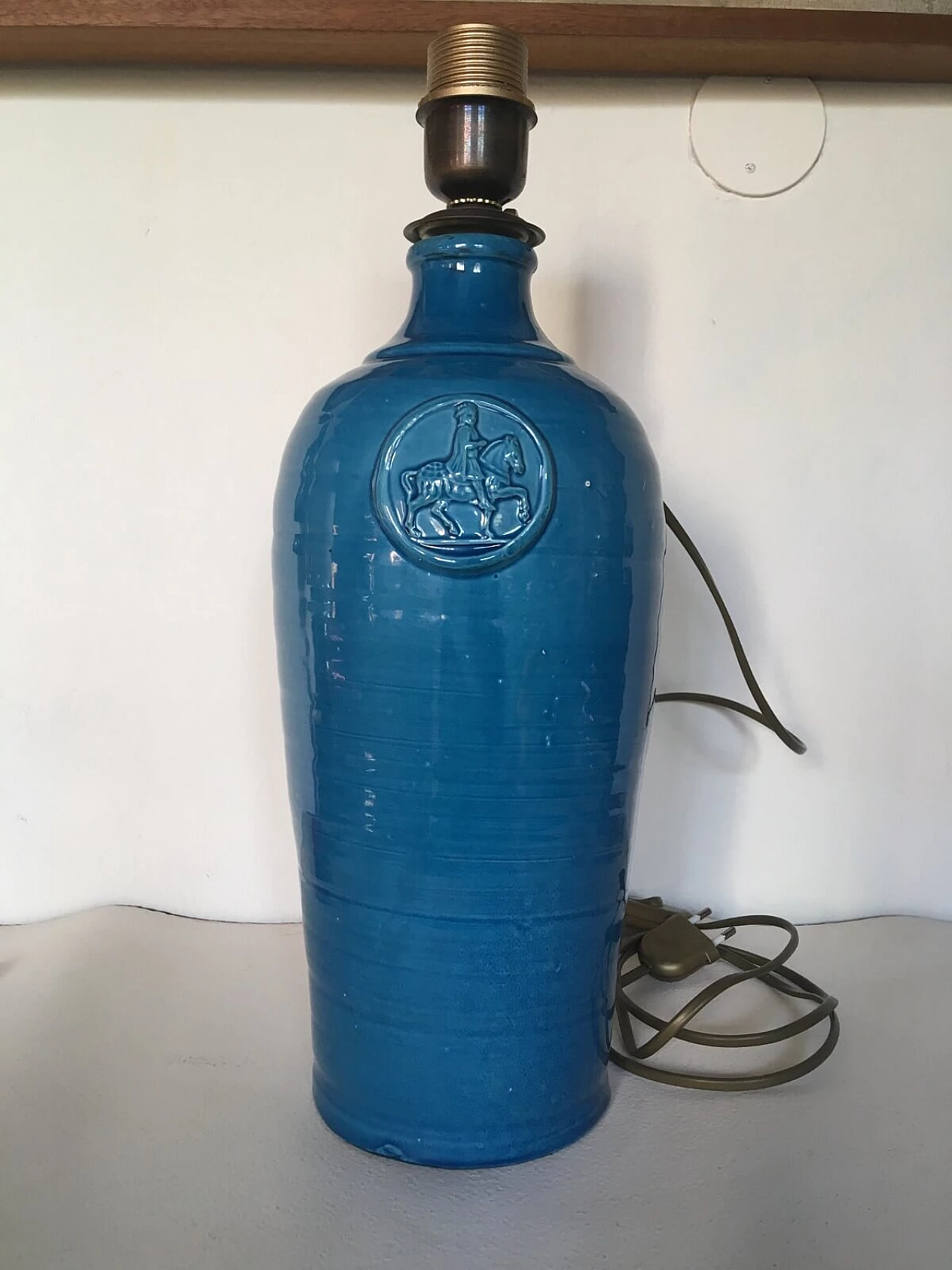 Frescobaldi blue bottle light, Italy, 60s 2