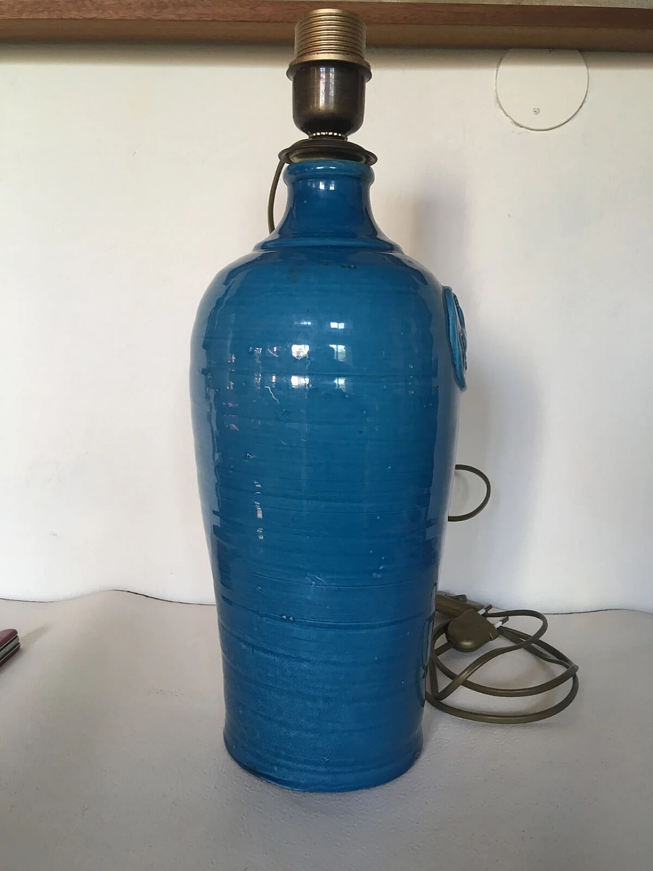 Frescobaldi blue bottle light, Italy, 60s 3