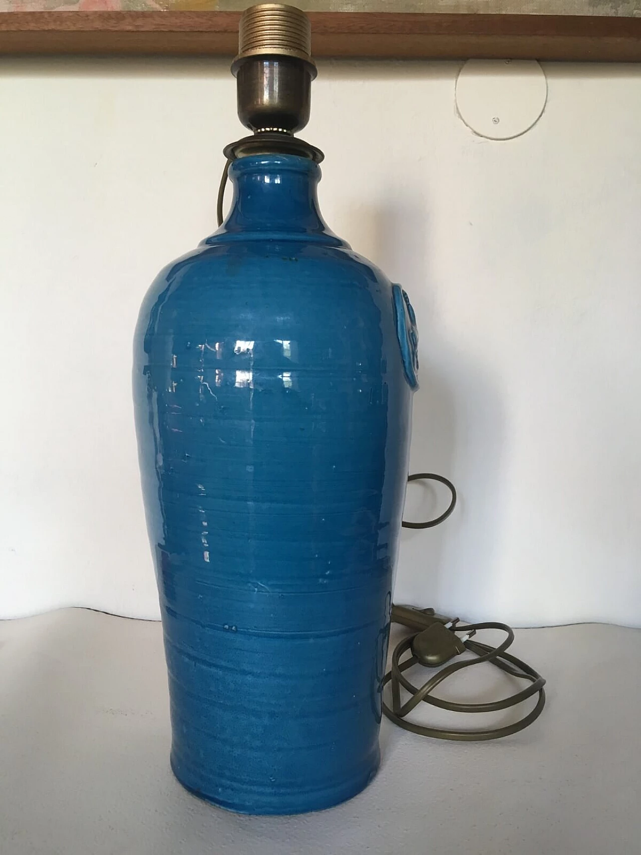 Frescobaldi blue bottle light, Italy, 60s 4