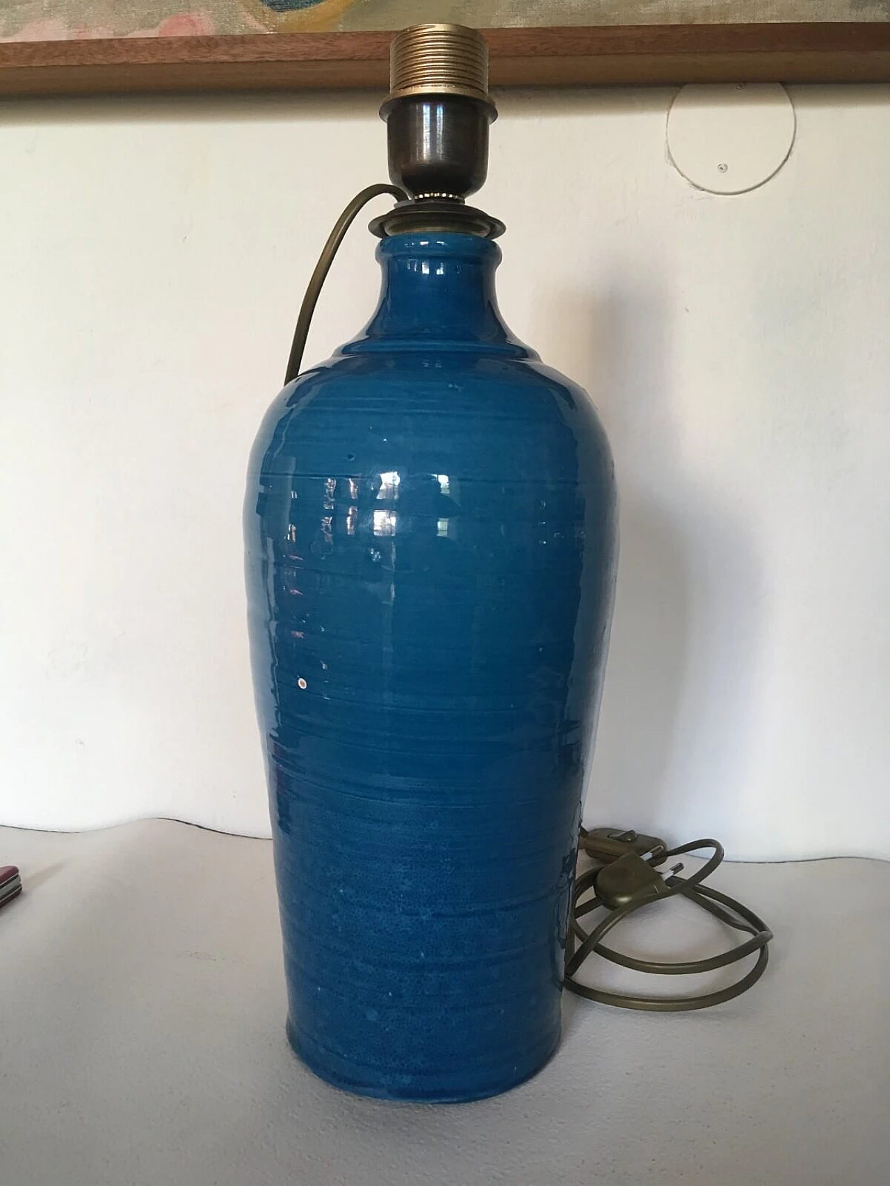 Frescobaldi blue bottle light, Italy, 60s 5