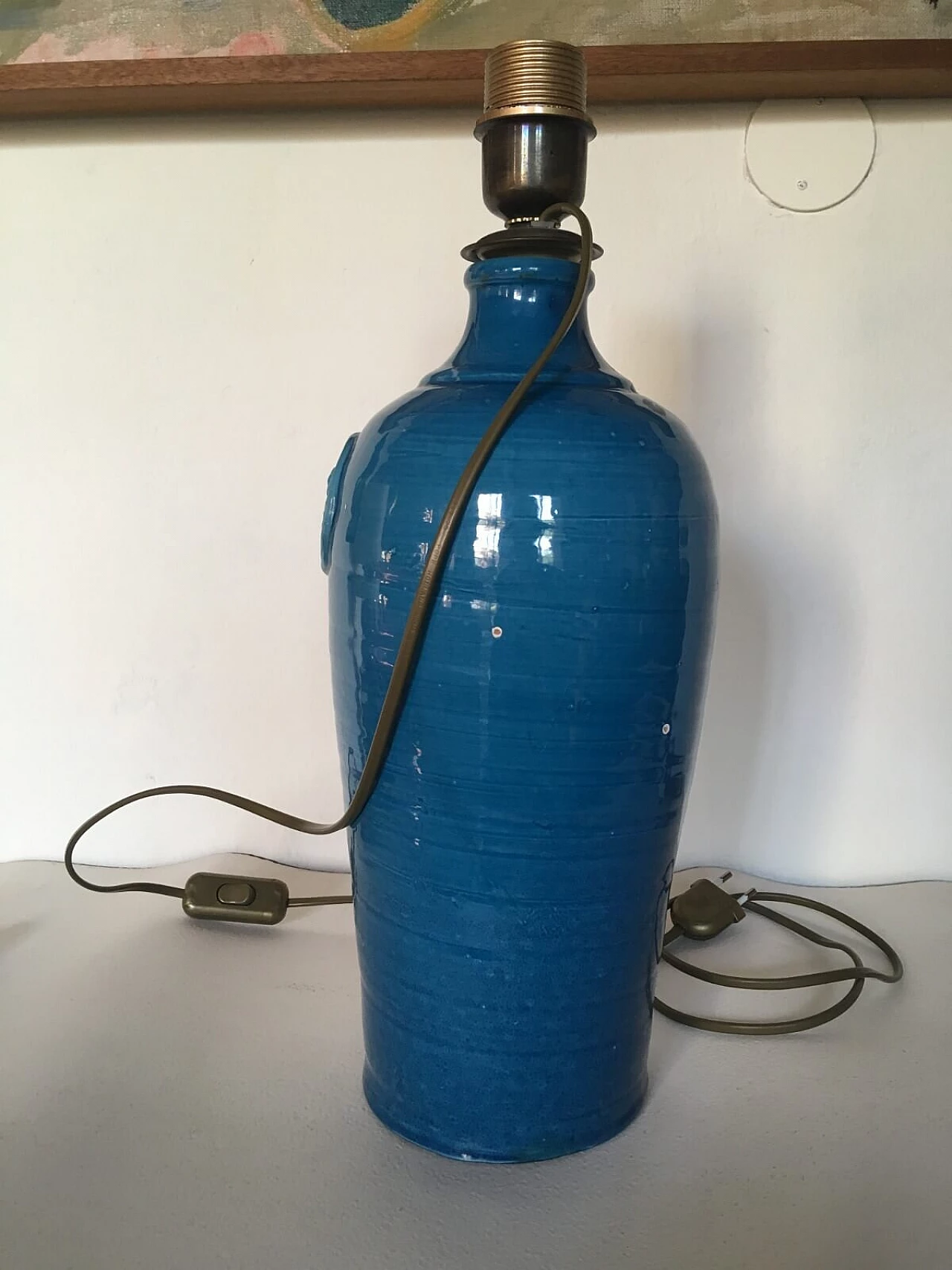 Frescobaldi blue bottle light, Italy, 60s 6