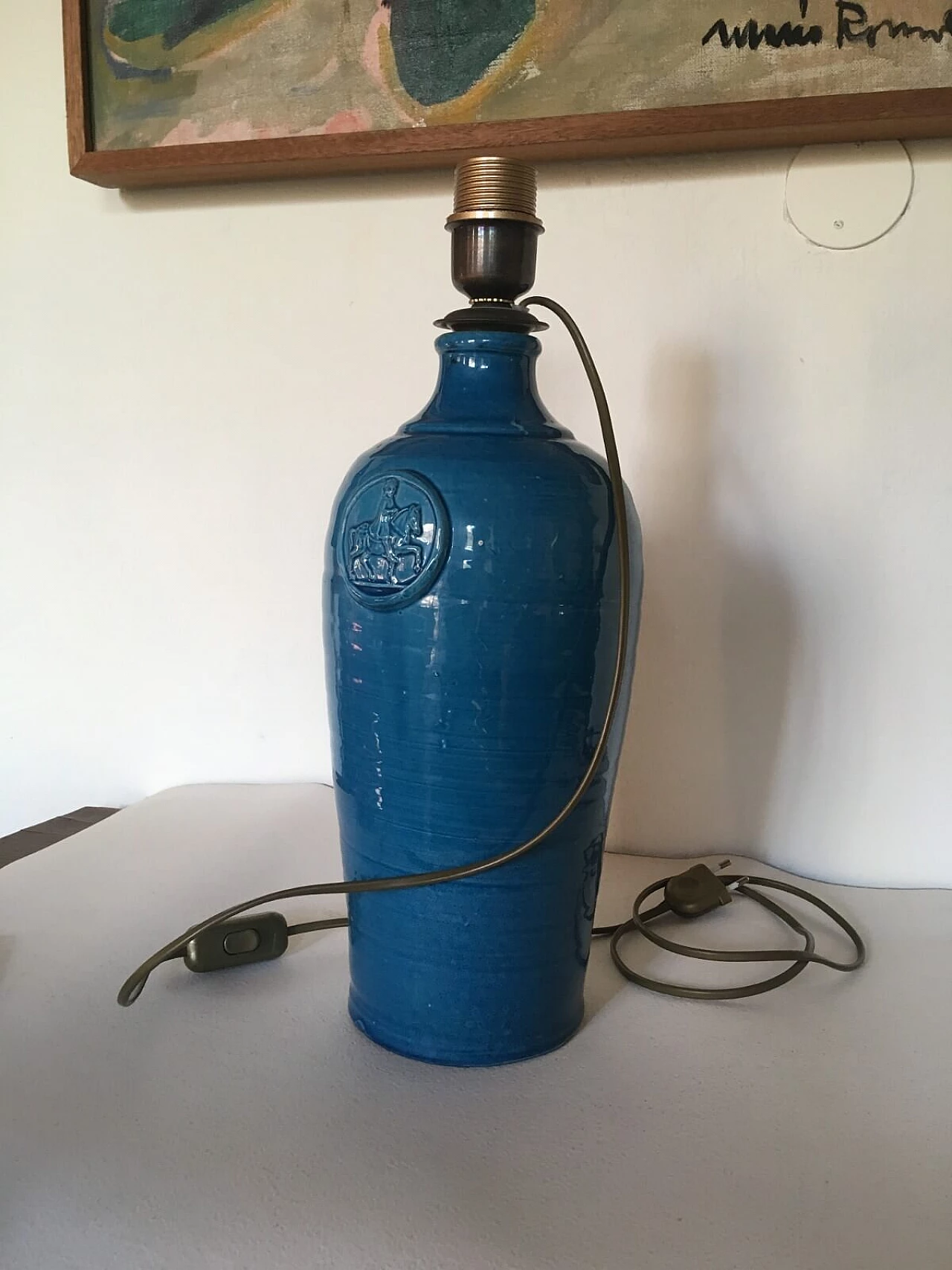 Frescobaldi blue bottle light, Italy, 60s 7