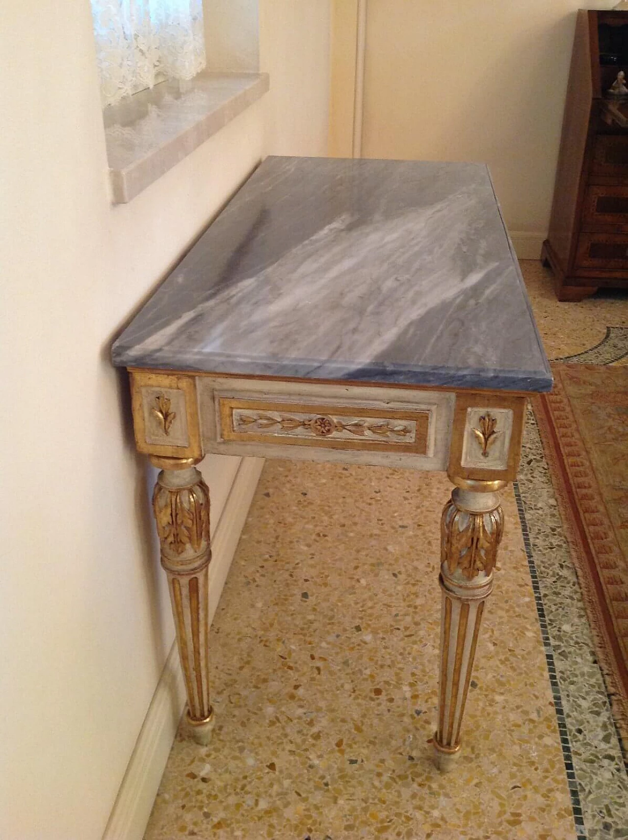 Console table with grey marble top, second half console 18th century 4