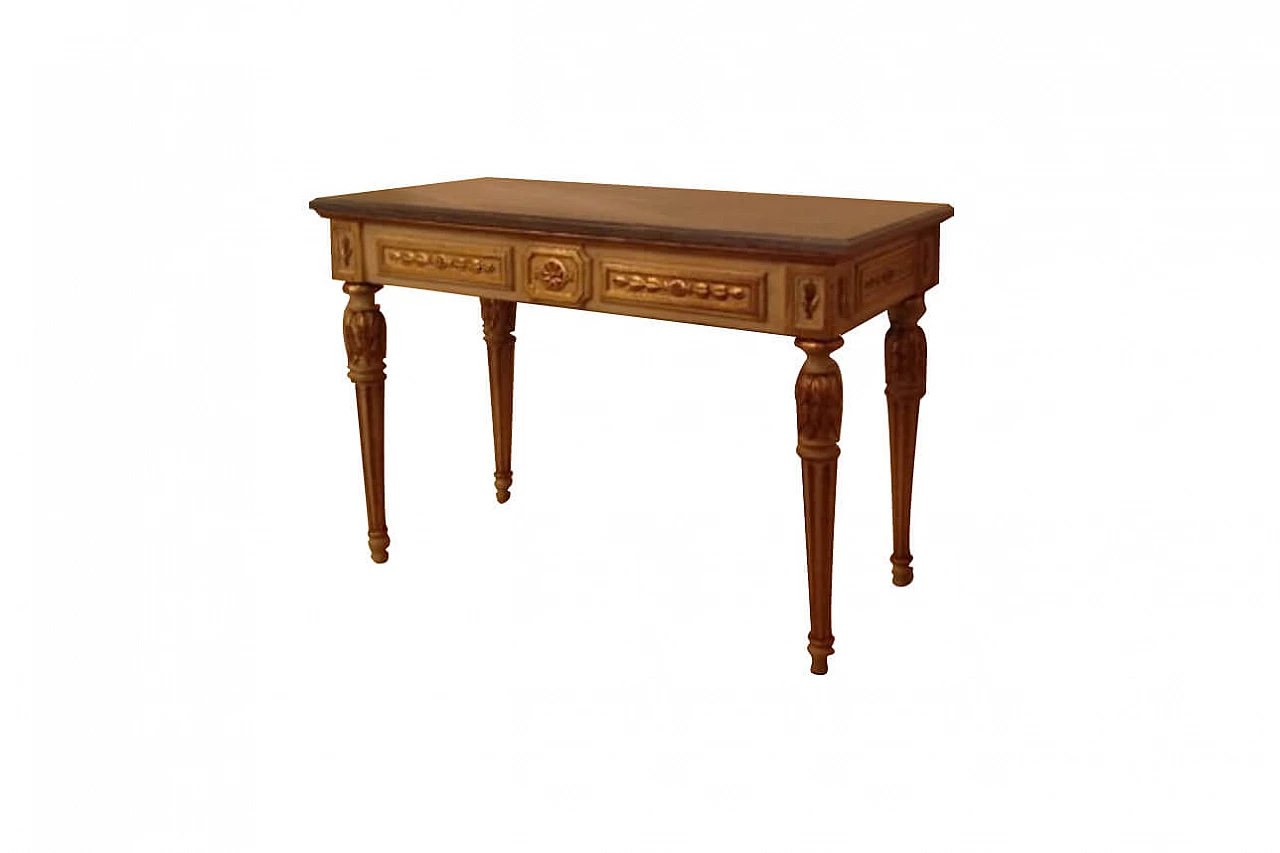 Console table with grey marble top, second half console 18th century 1