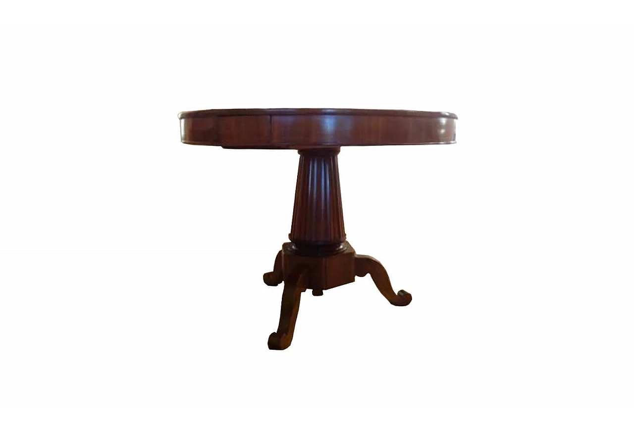 Empire style round table with central column, 19th century 1