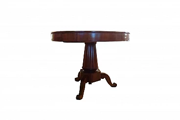 Empire style round table with central column, 19th century