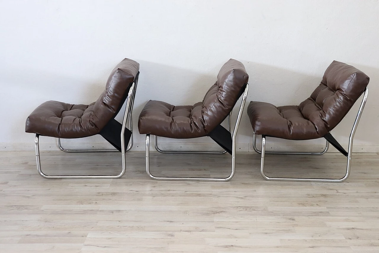 Series of three Italian design armchairs from the '80s 2