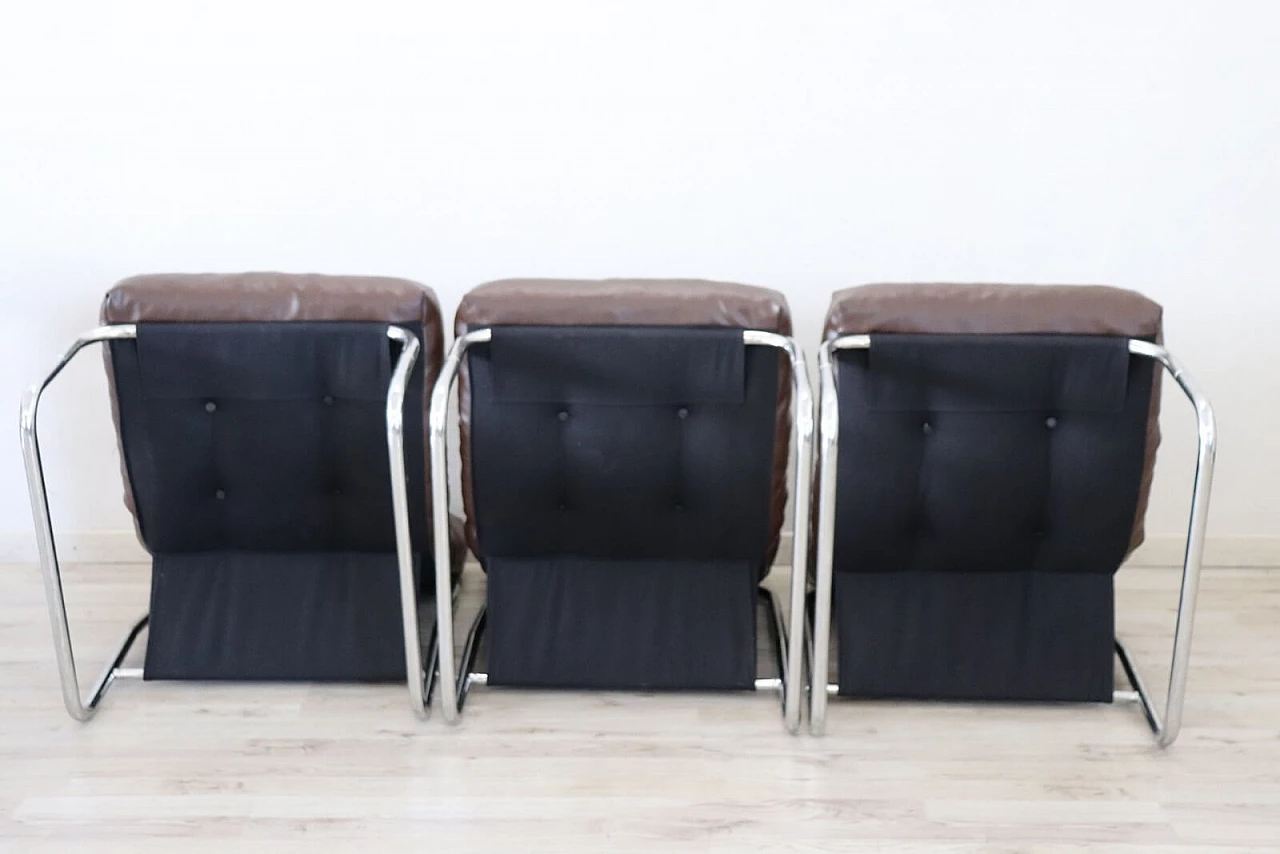 Series of three Italian design armchairs from the '80s 7