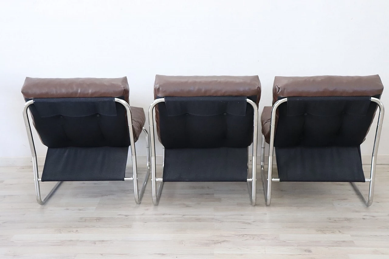 Series of three Italian design armchairs from the '80s 8