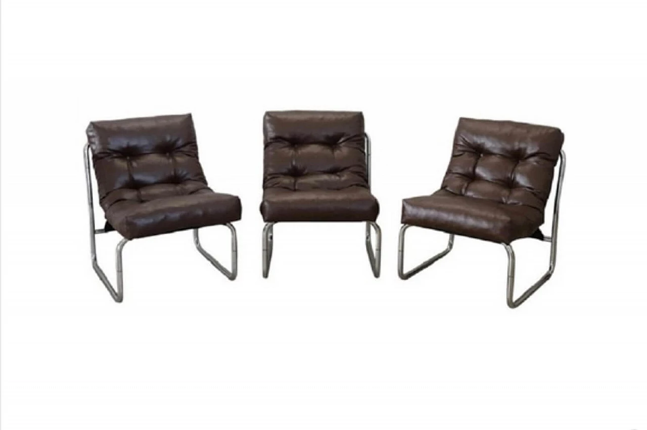 Series of three Italian design armchairs from the '80s 1