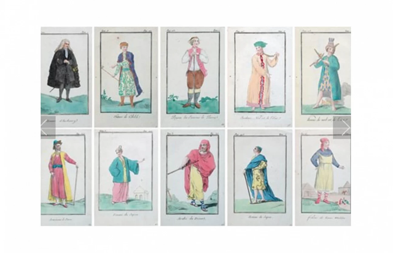 10 Coloured Prints Costumes from various countries 1