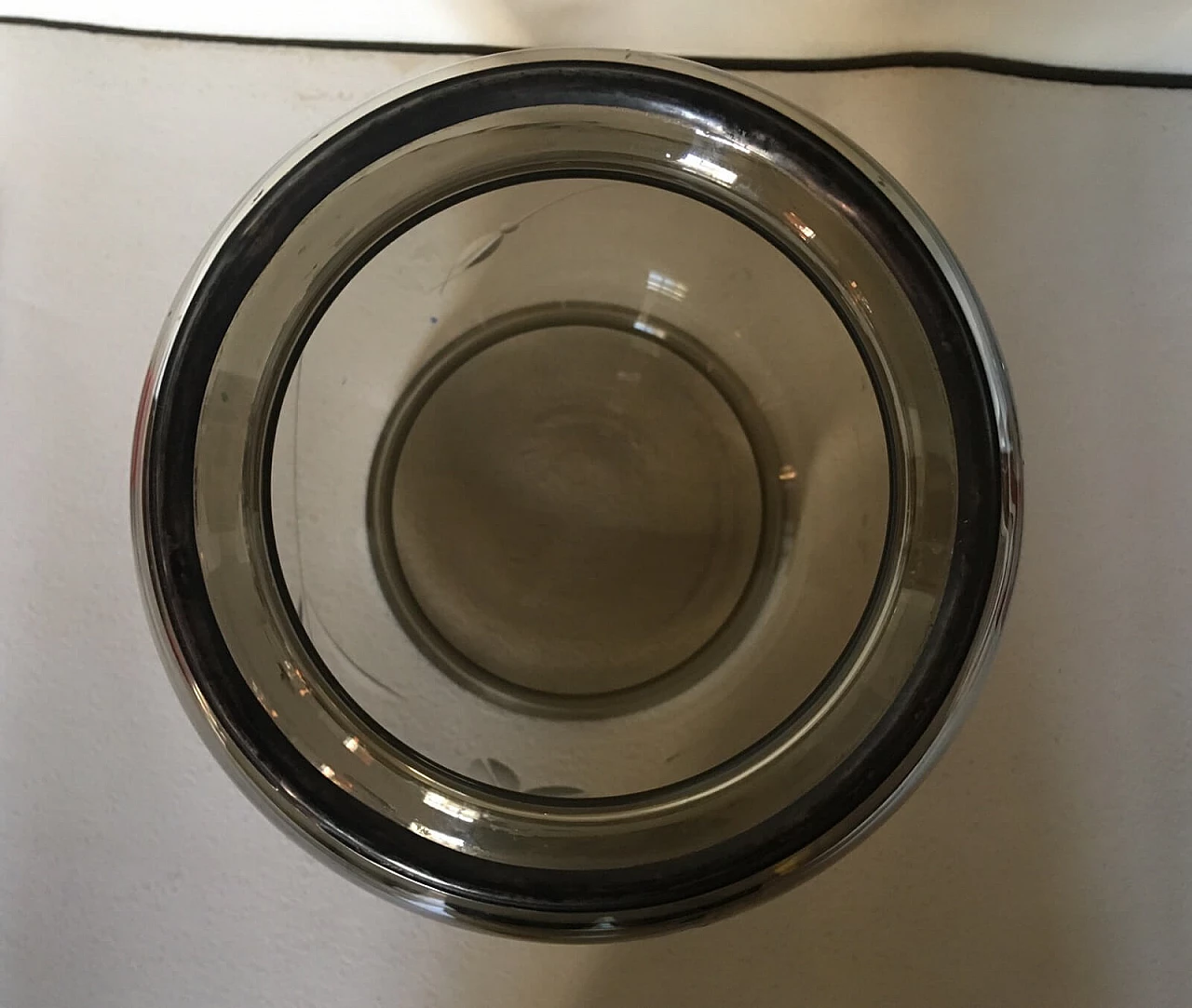 Art Nouveau convex vase in smoked glass 7