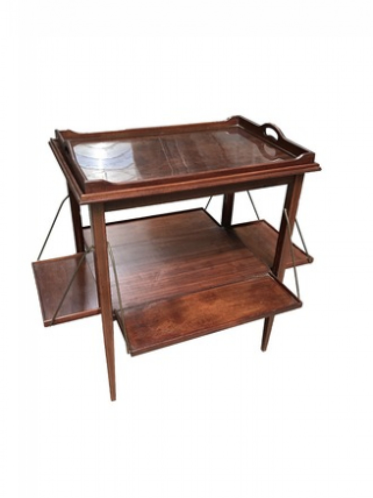 English coffee table with mahogany tray and fillets, end of '800 1