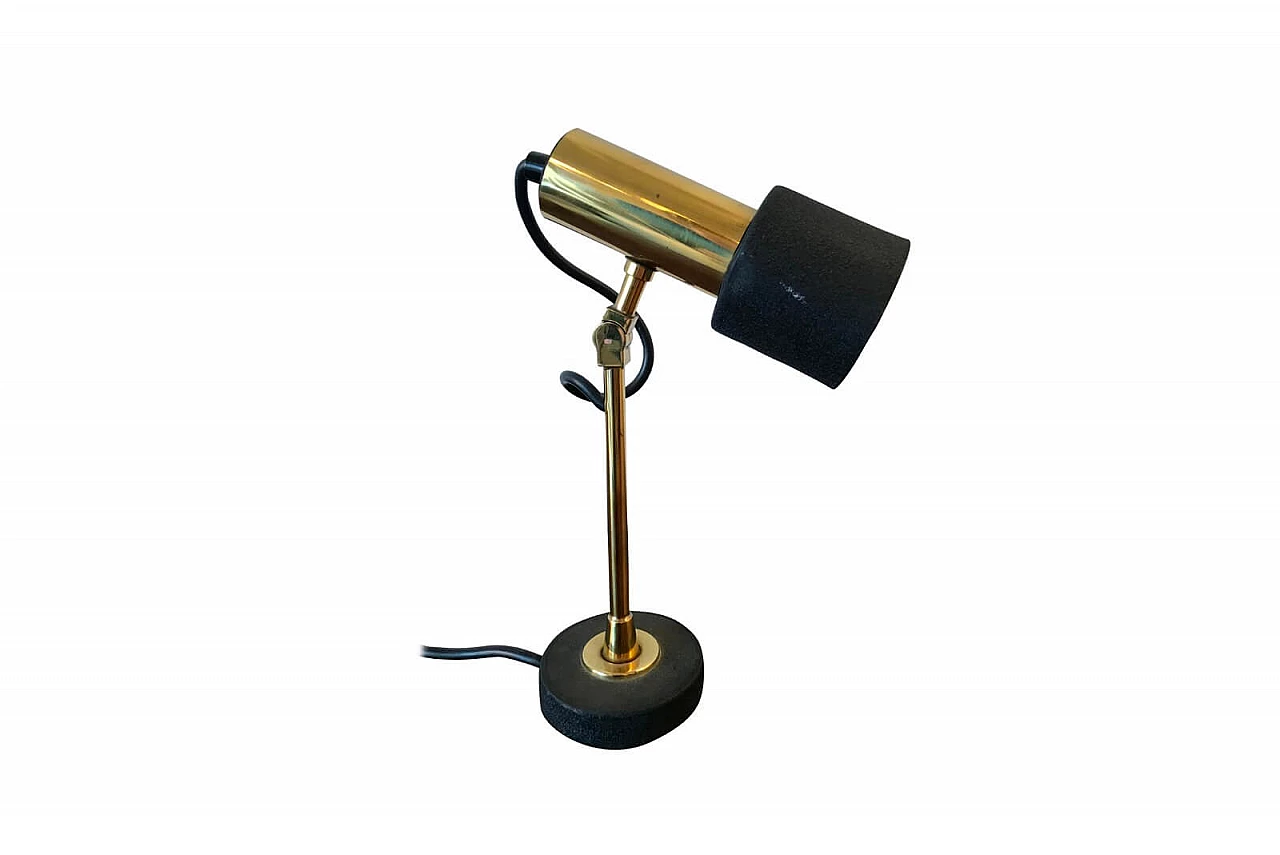 Brass table lamp with adjustable spotlight, Italy, 60s 1