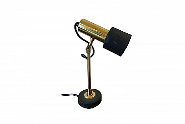 Brass table lamp with adjustable spotlight, Italy, 60s