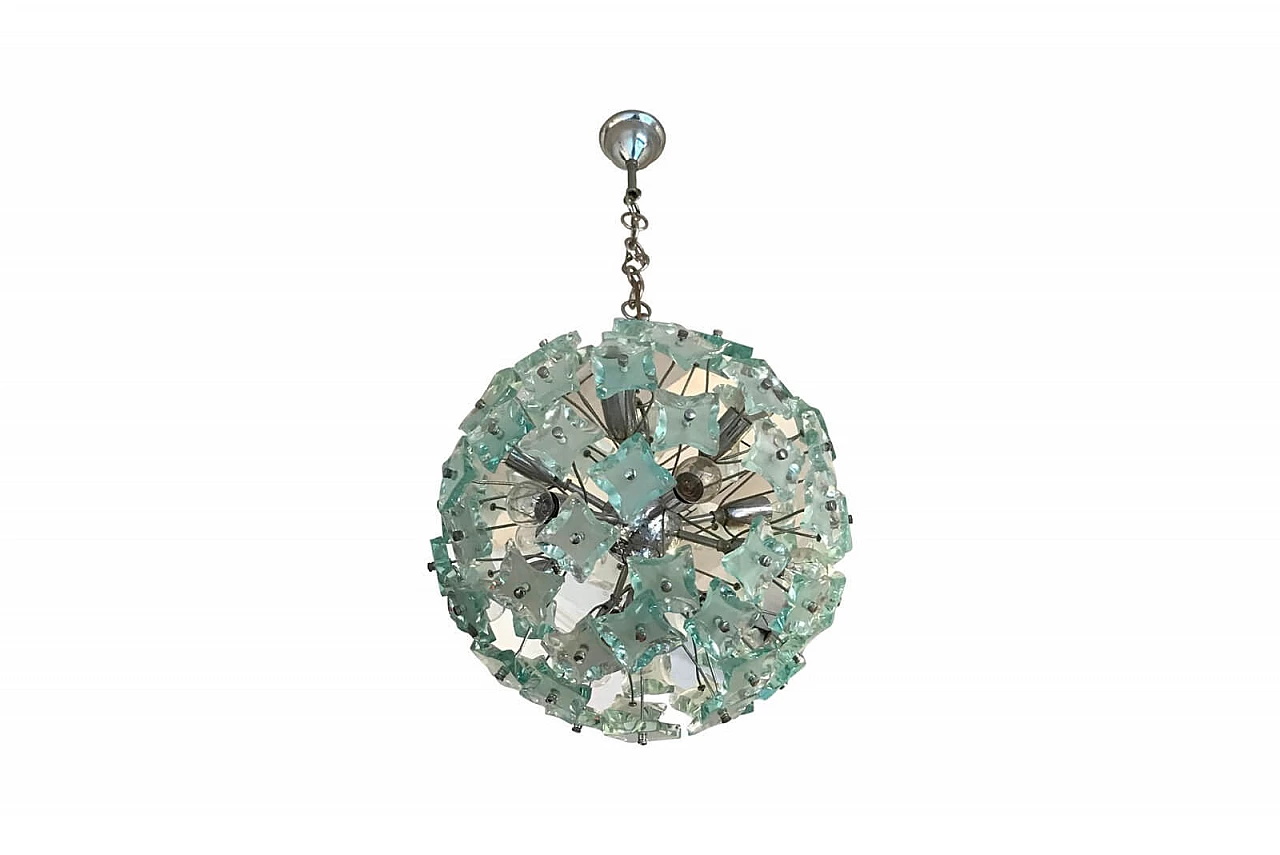 Globular pendant chandelier, Italy, 70s 1