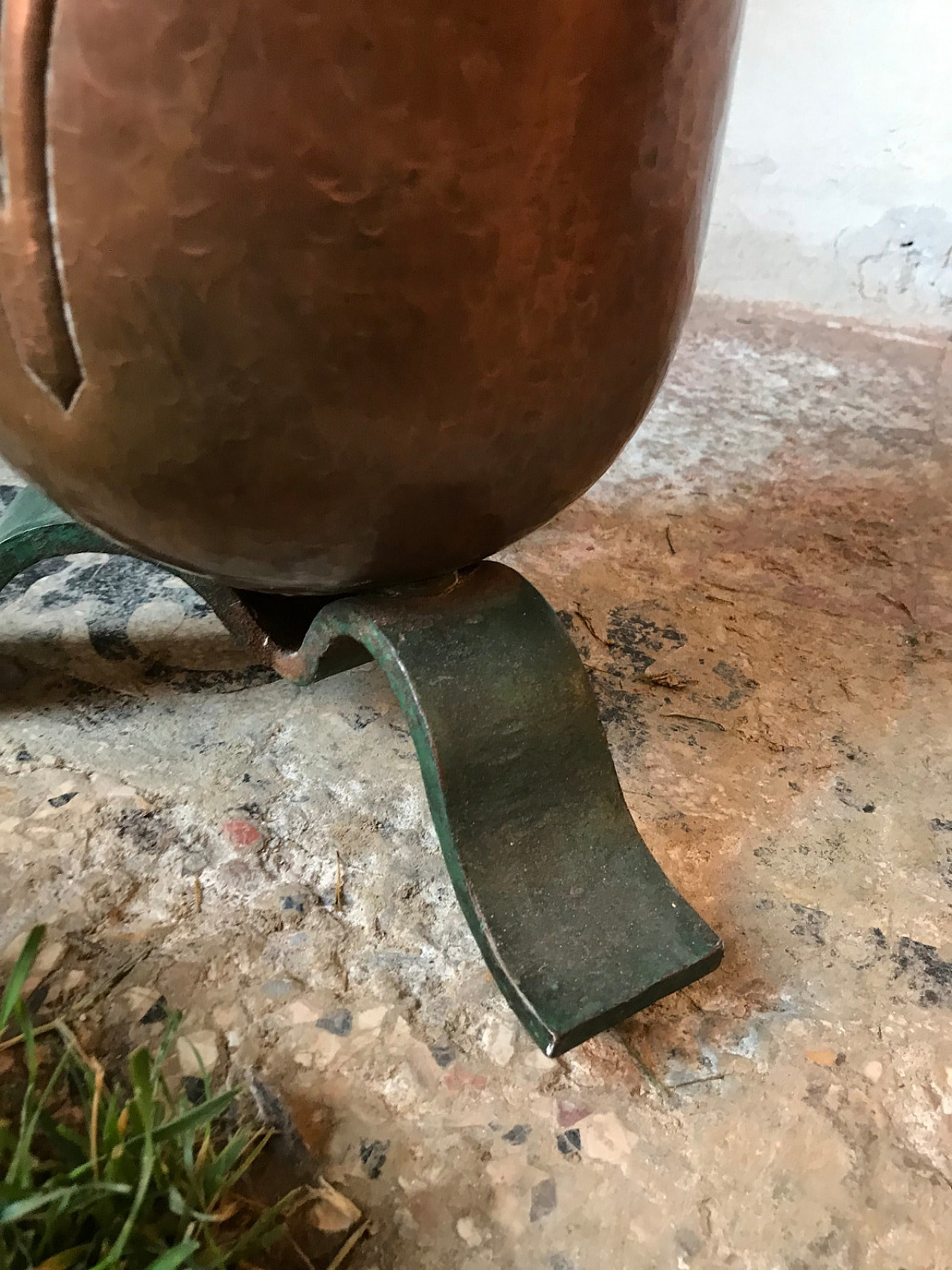 Umbrella stand in copper and metal from the 50s 5