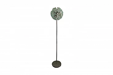 Glass and metal floor lamp, Italy, 70s