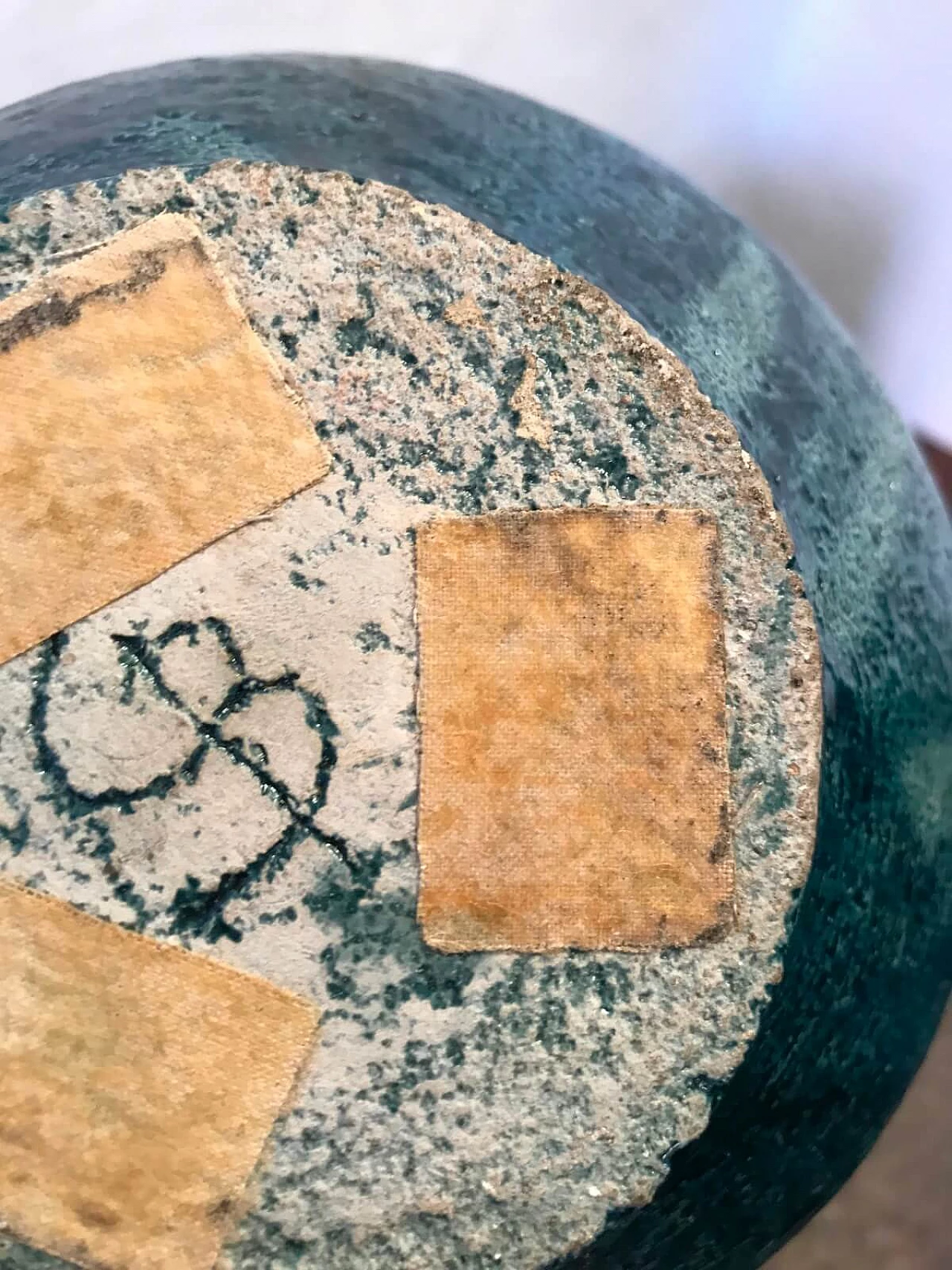 Shaped vase in blue glazed ceramic 5