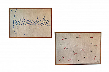 Coppia di quadri di Marilia Rossi tema formiche