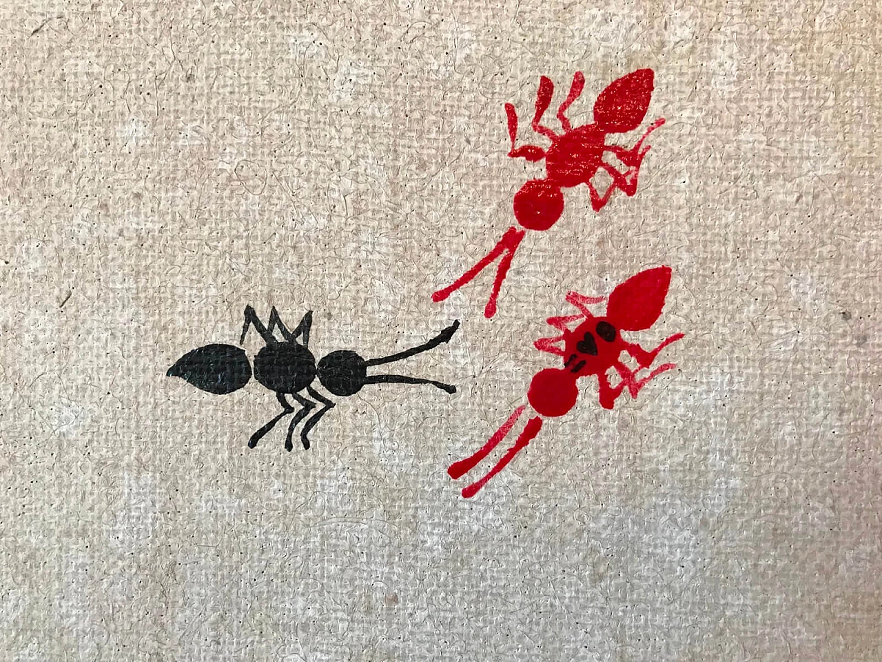 Coppia di quadri di Marilia Rossi tema formiche 6