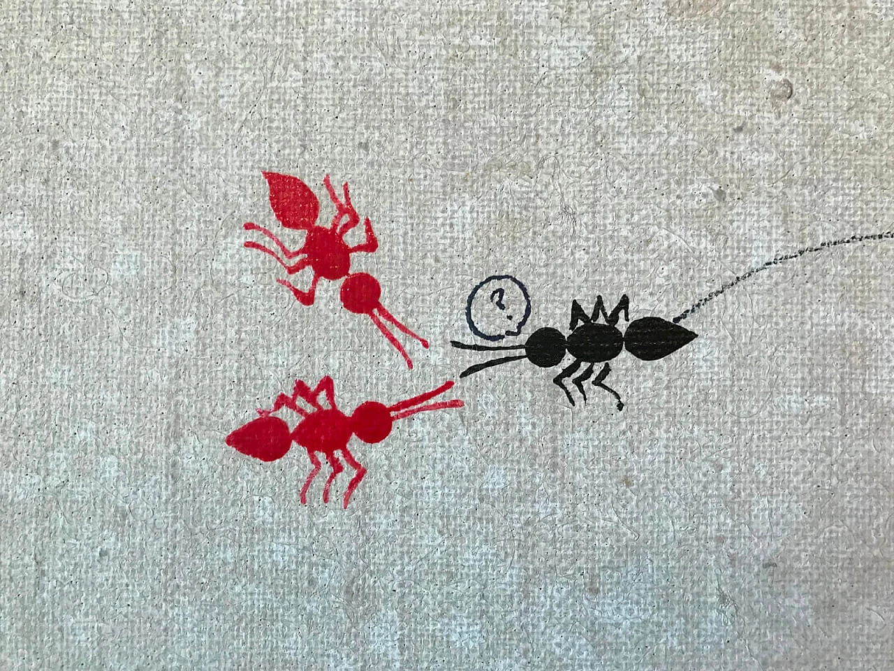 Pair of paintings by Marilia Rossi ants theme 7