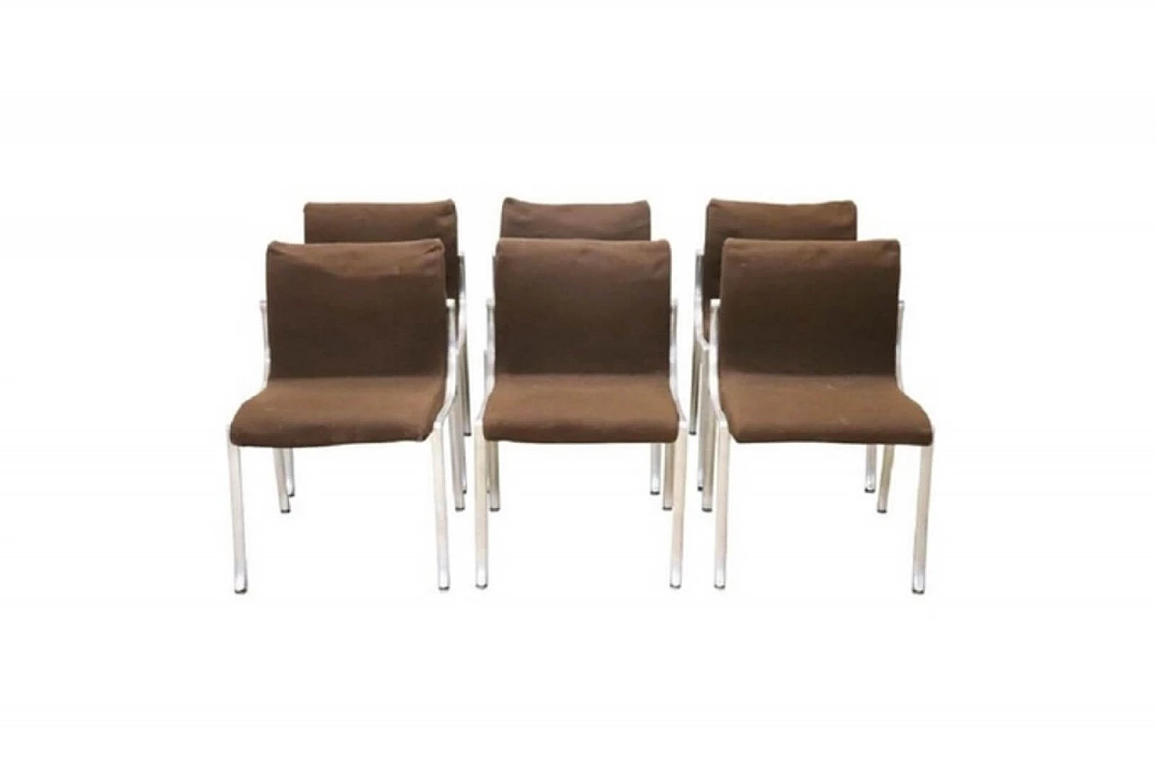Set di sei sedie design stile Osvaldo Borsani, anni '70 1