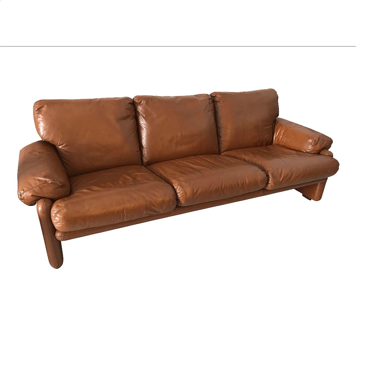Three seat leather "Coronado" sofa by Afra and Tobia Scarpa for B&B Italia, 1966 1060179