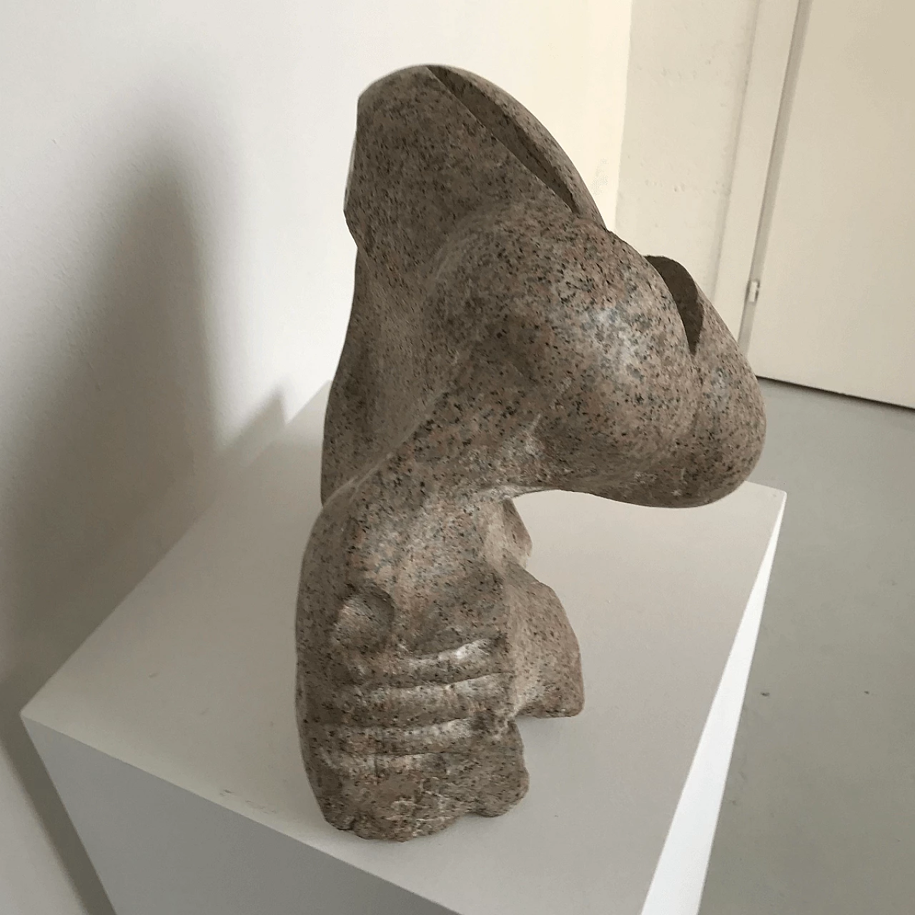 Pink granite sculpture in by Italian artist Aldo Flecchia 1060303