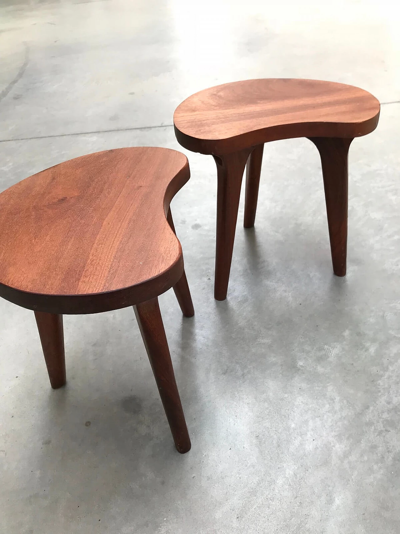 Pair of shaped solid mahogany coffee tables 4