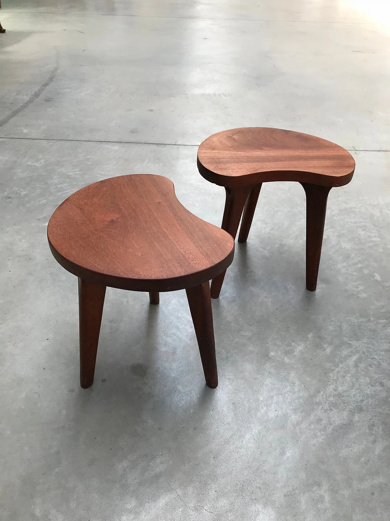 Pair of shaped solid mahogany coffee tables 9
