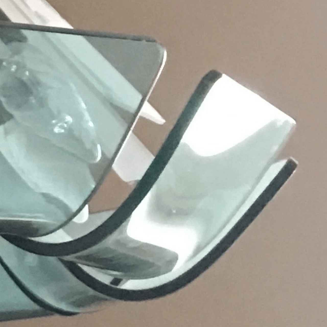 Fontana Arte style glass and brass chandelier, Italy, 50s 1060423