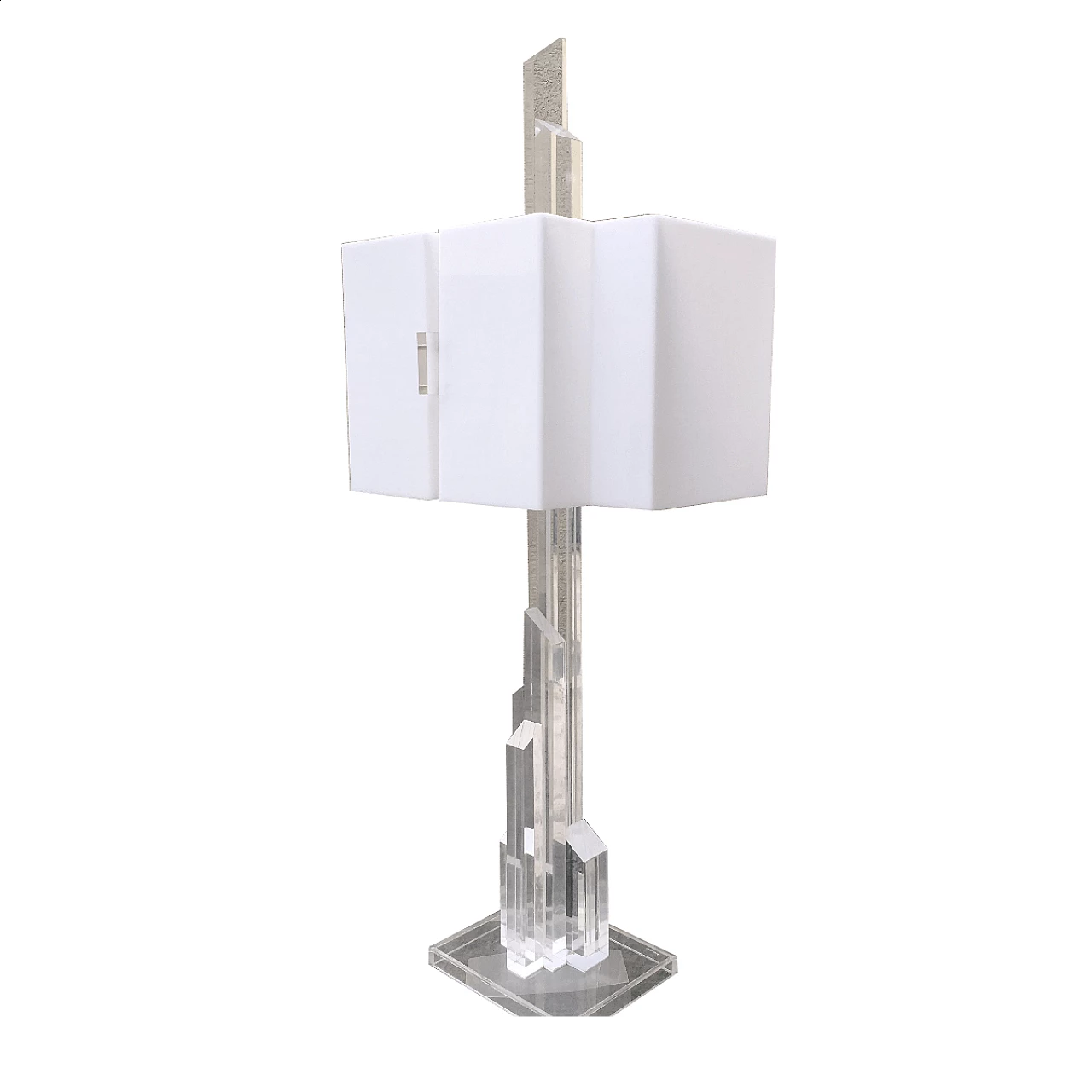Grande lampada da tavolo vintage in plexiglas 1060671