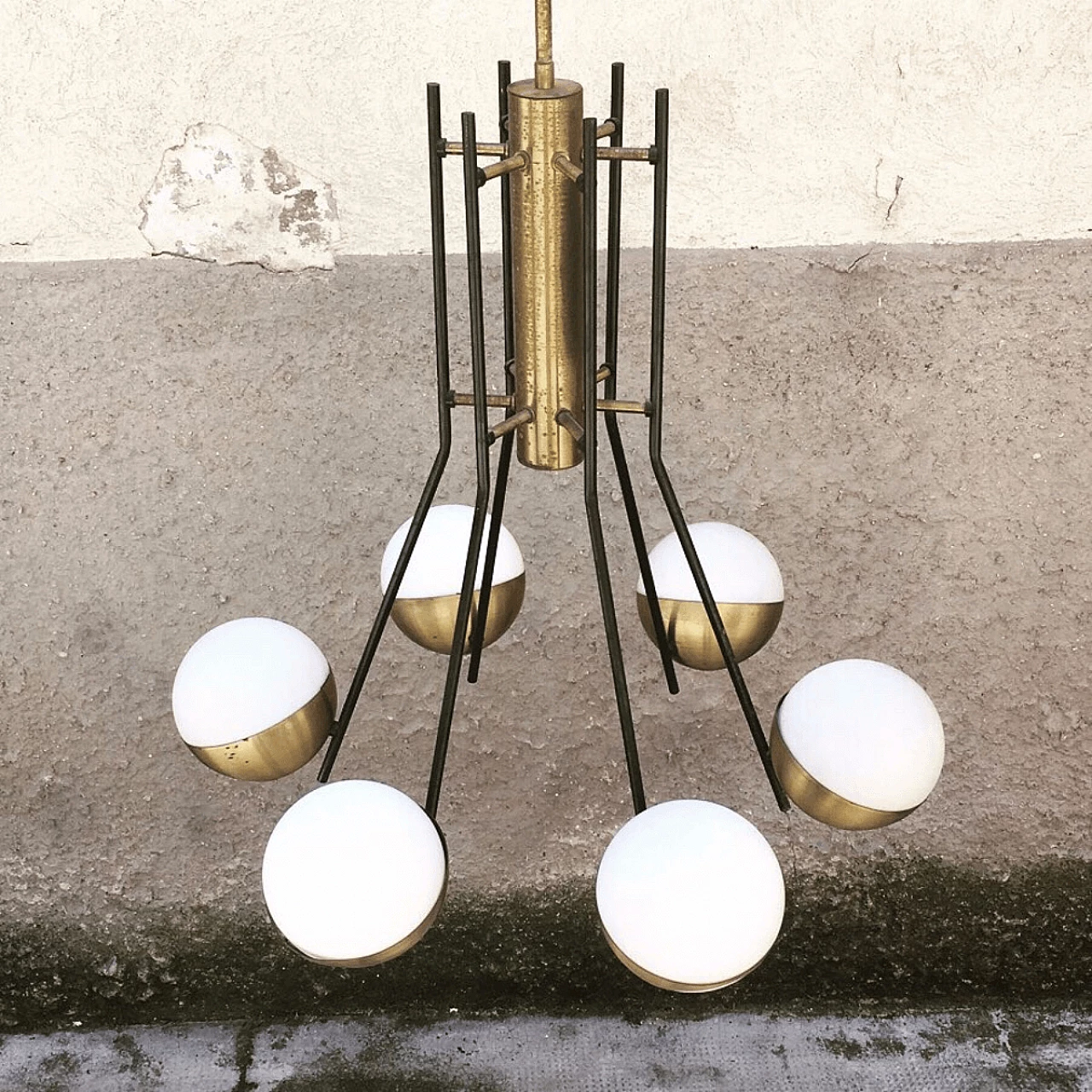 Rare Stilnovo chandelier, Italy, ca. 1950 1060866