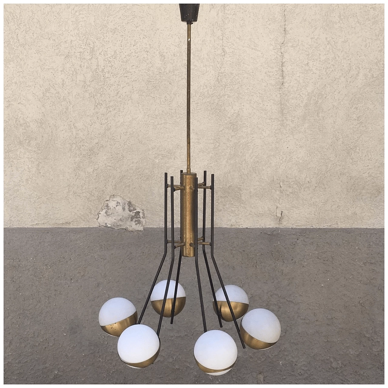 Rare Stilnovo chandelier, Italy, ca. 1950 1060876