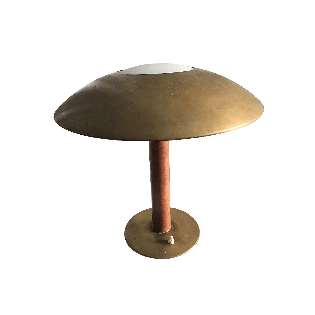 Stilnovo table lamp with leather frame, Italy, 50s 1060969