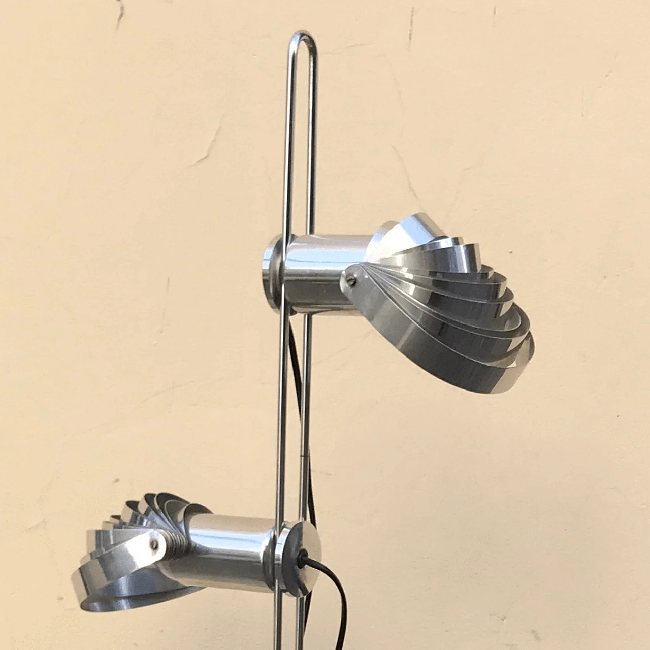 Chromed floor lamp with two lights, Italy, 60s 1061036