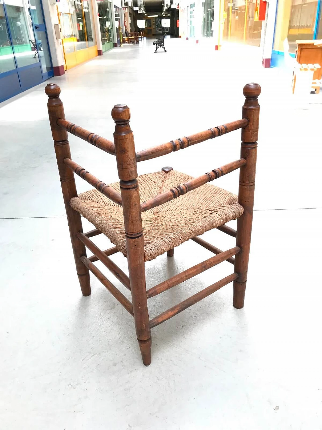 Divanetto impagliato scomponibile in 2 poltrone, fine '800 2