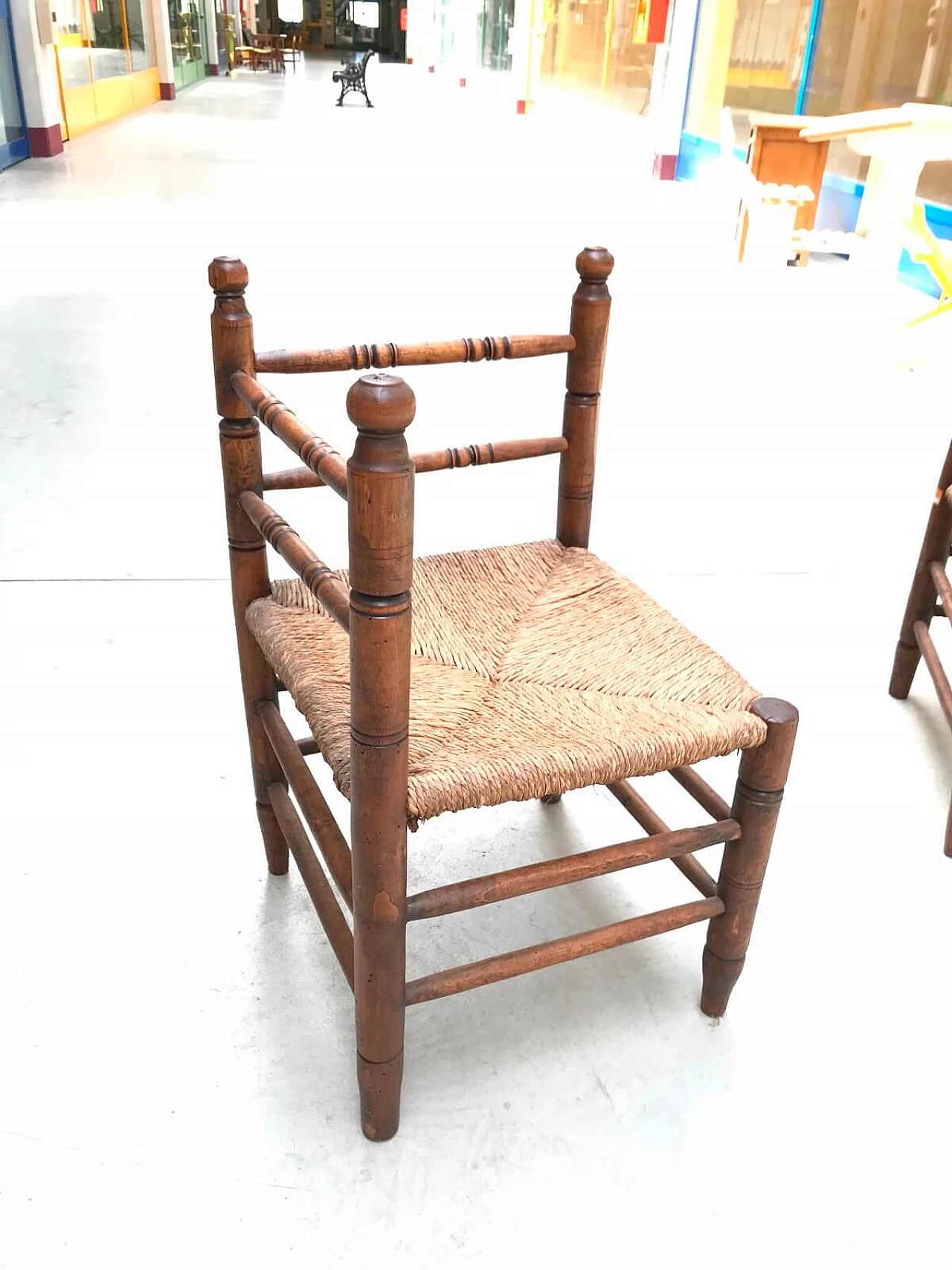 Divanetto impagliato scomponibile in 2 poltrone, fine '800 3