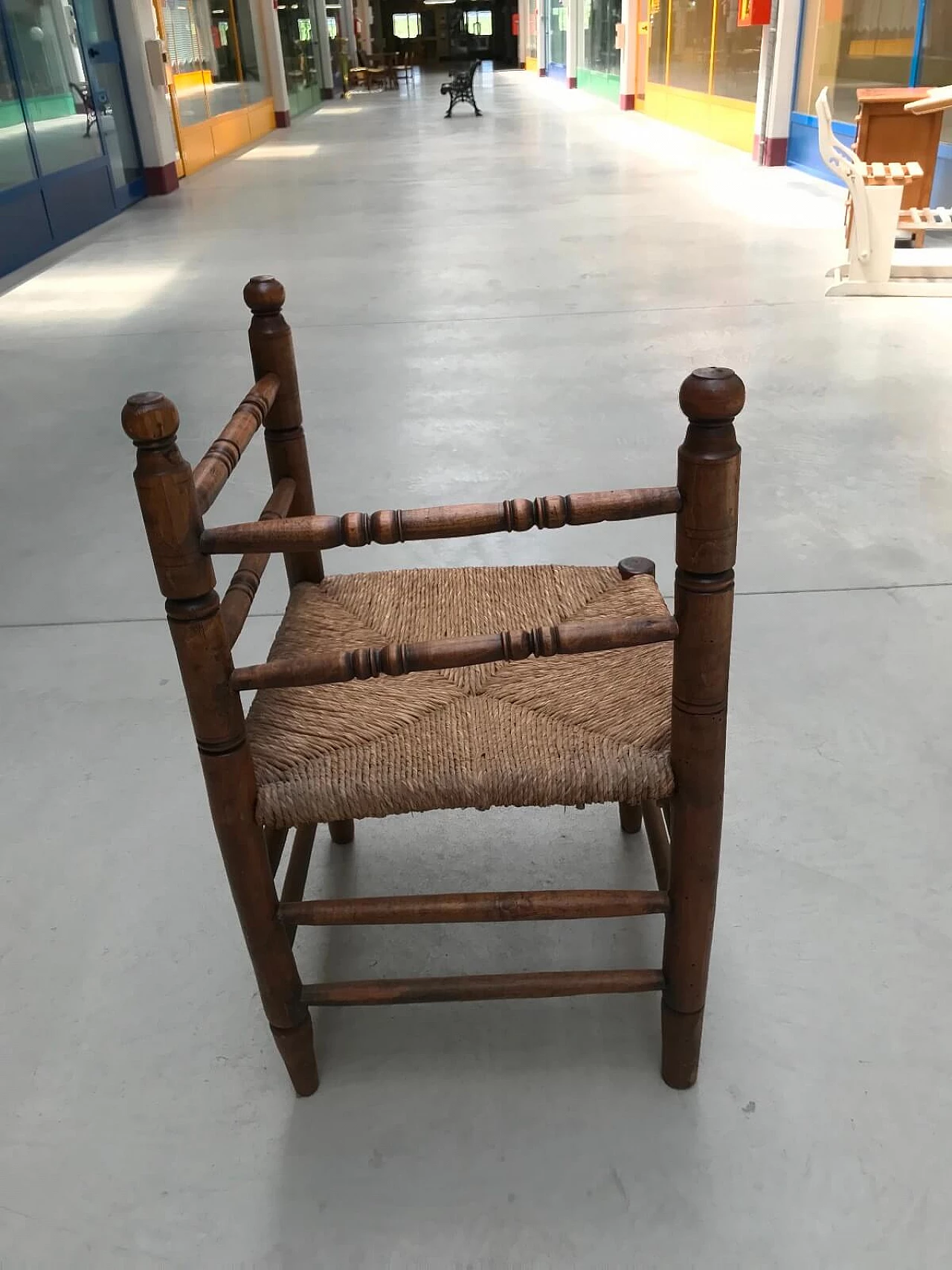 Divanetto impagliato scomponibile in 2 poltrone, fine '800 7