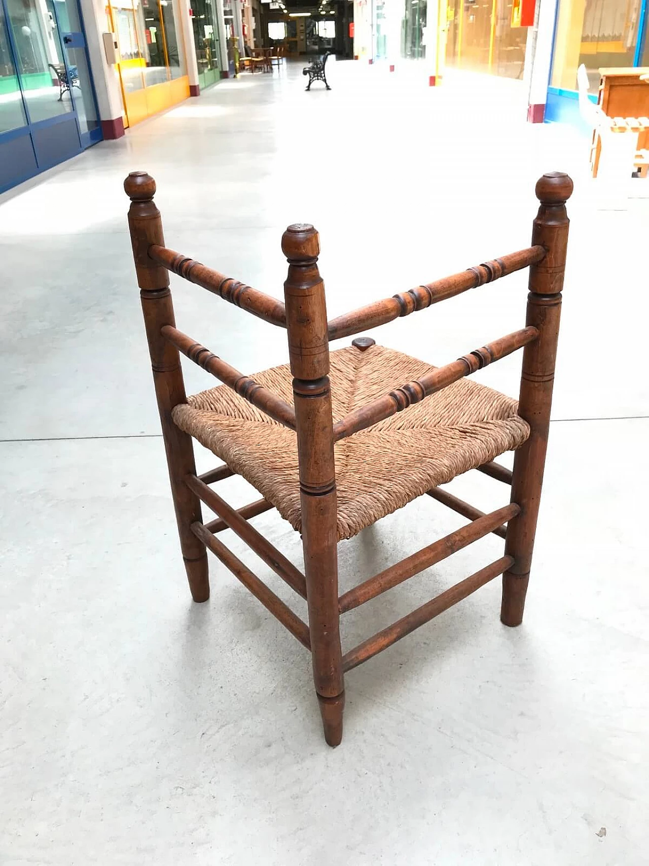 Divanetto impagliato scomponibile in 2 poltrone, fine '800 8