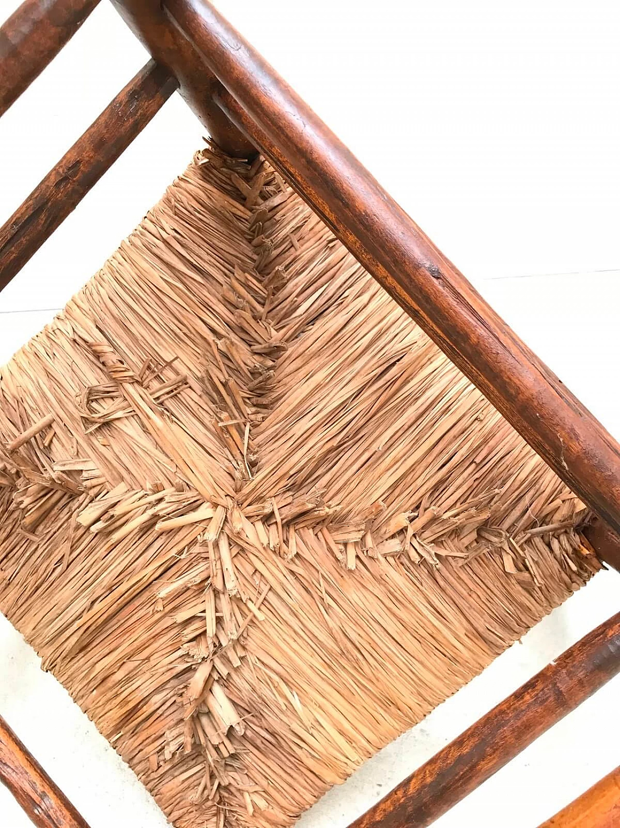 Divanetto impagliato scomponibile in 2 poltrone, fine '800 9