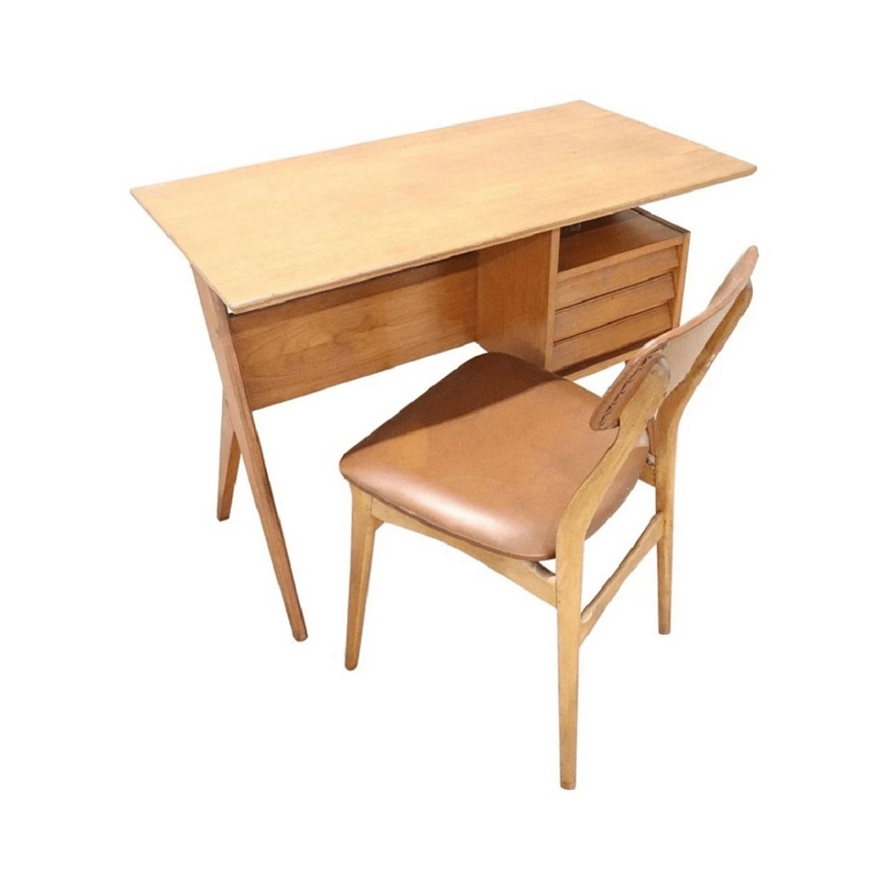 Mid century Italian desk and chair set by Gio Ponti, 1960s 1061131