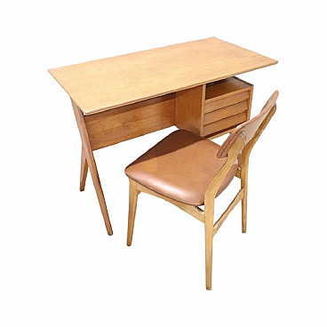 Mid century Italian desk and chair set by Gio Ponti, 1960s