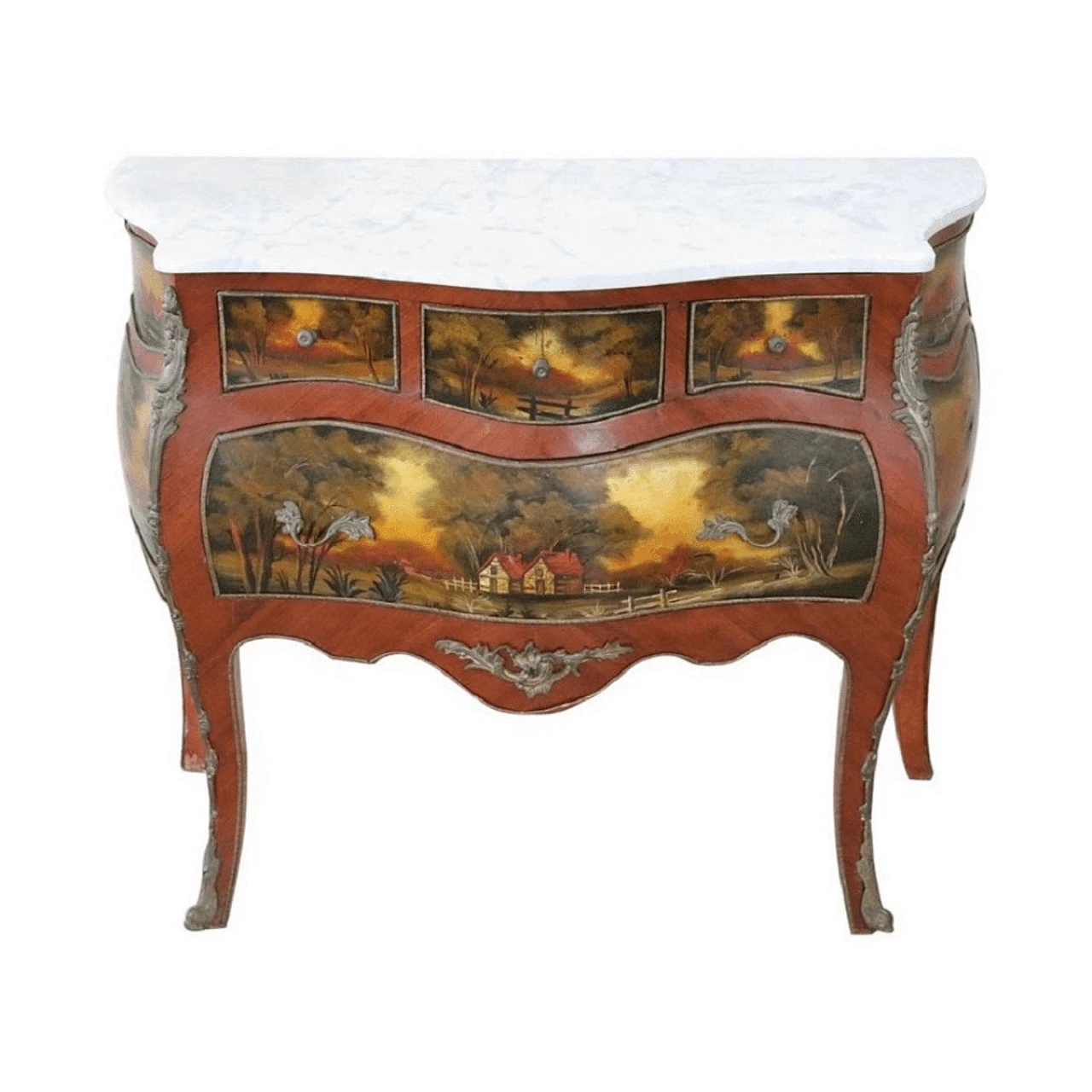 Louis XV antique style dresser with painted decorations XX century 1061209