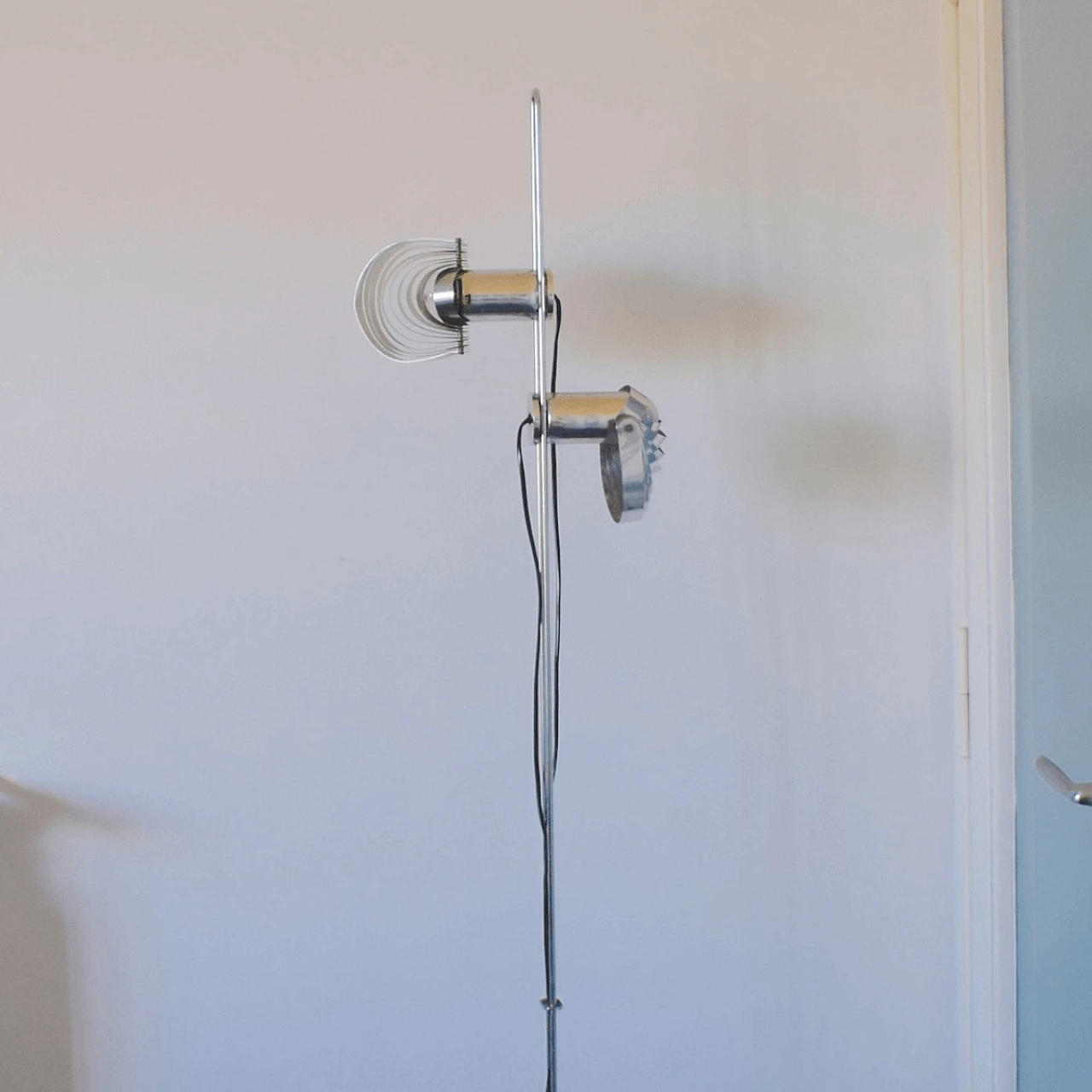 Chromed floor lamp with two lights, Italy, 60s 1061230