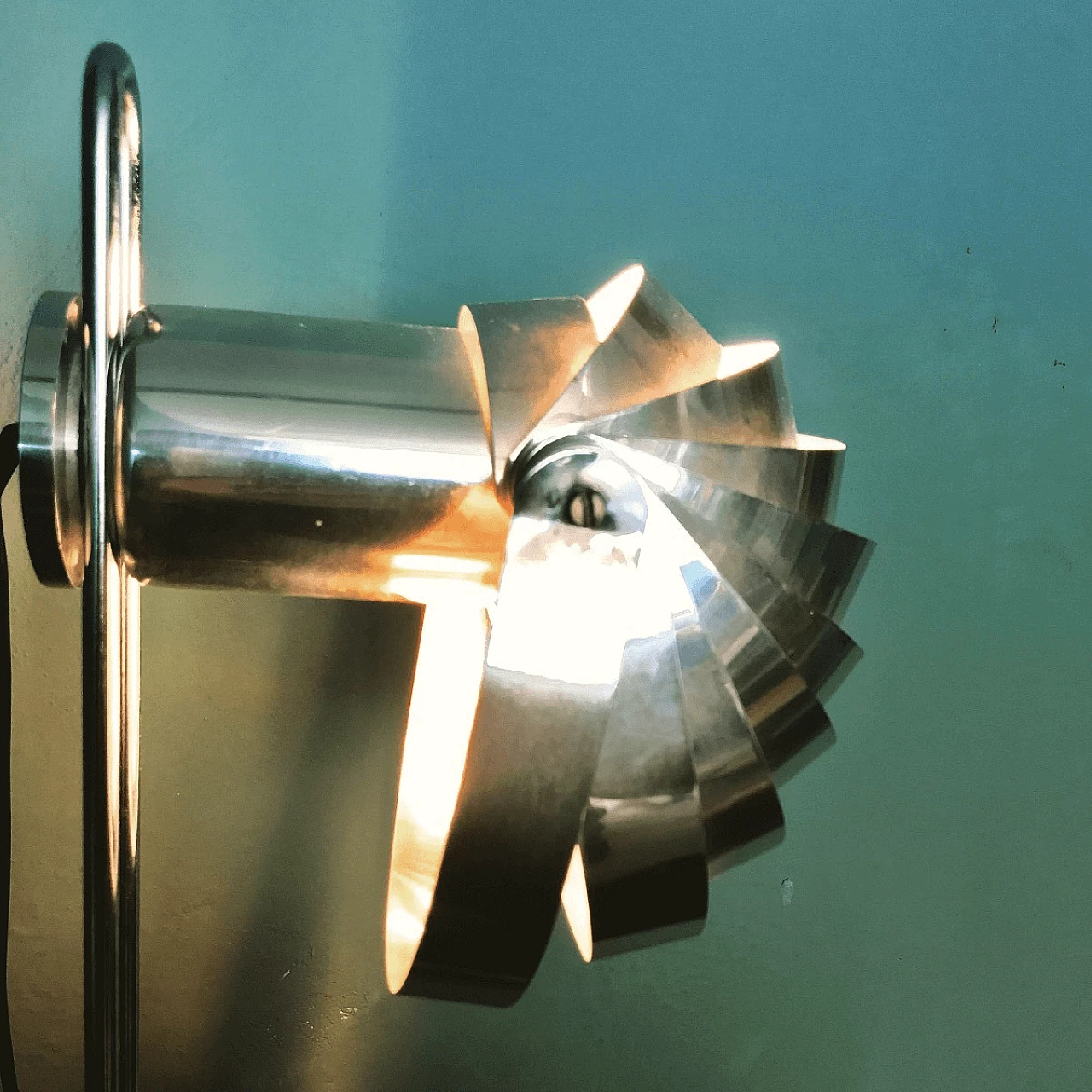 Chromed floor lamp with two lights, Italy, 60s 1061337