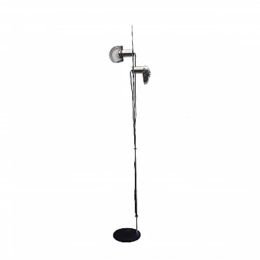 Chromed floor lamp with two lights, Italy, 60s