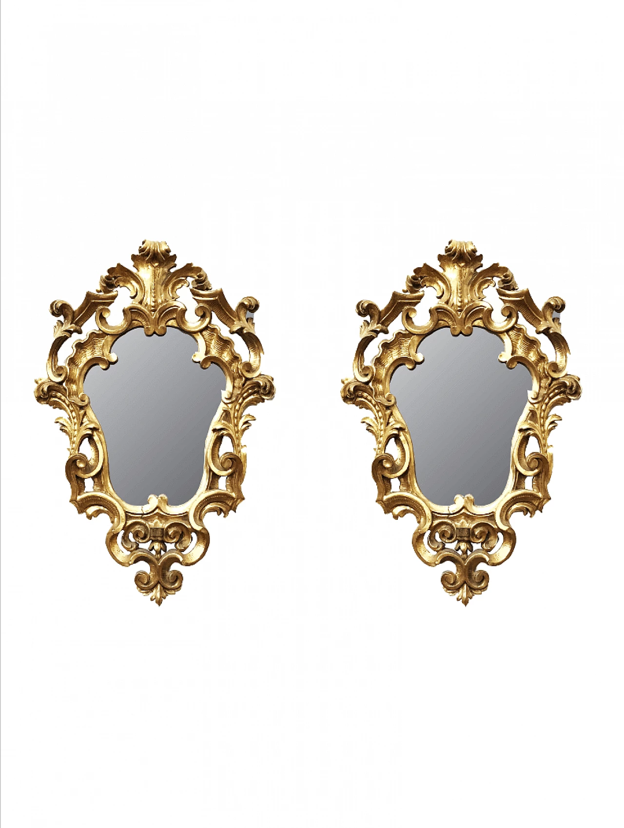 Pair of Baroque style carved gilded mirrors, Italy, early 20th century 1039020