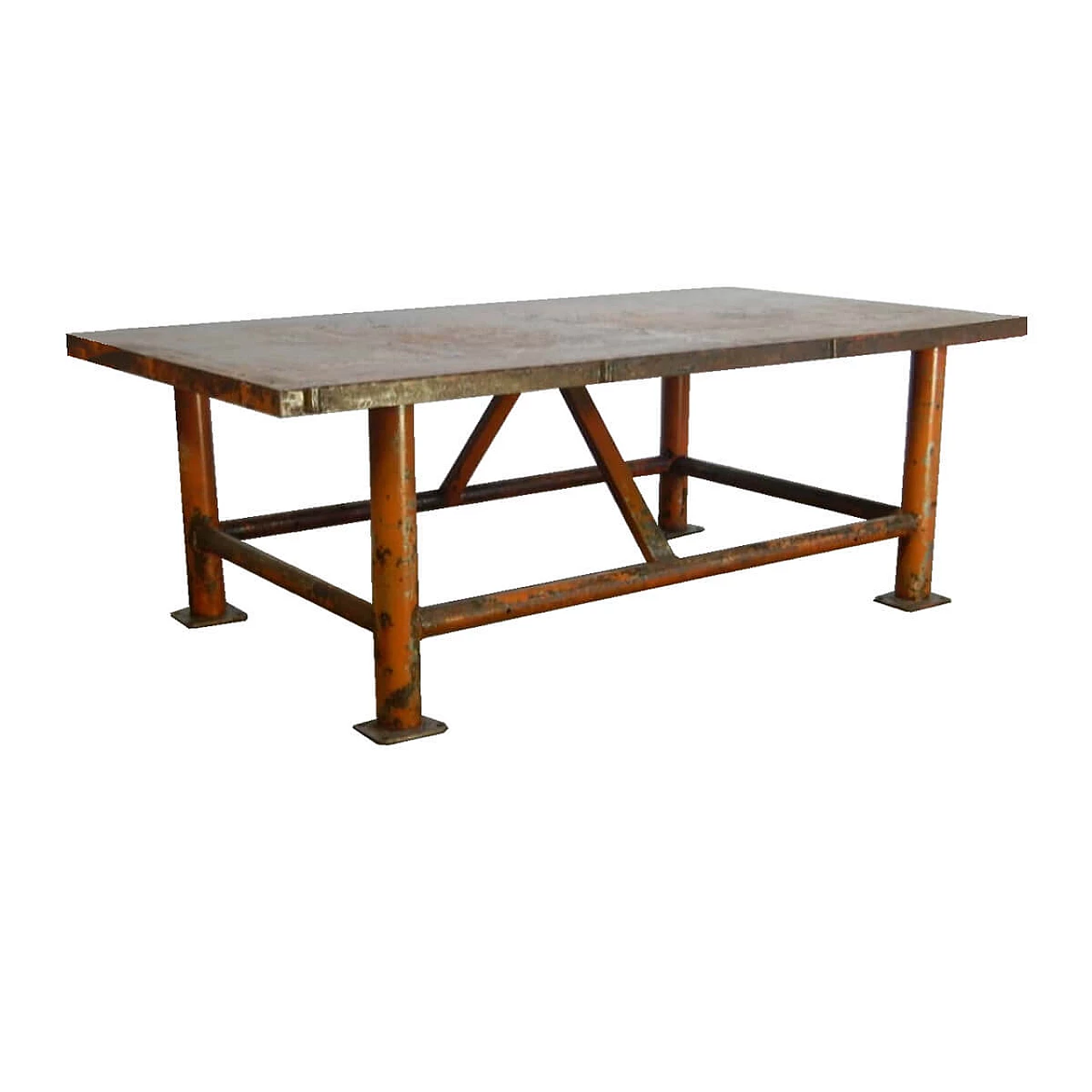Restored industrial iron table 1061671